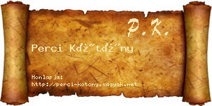 Perci Kötöny névjegykártya